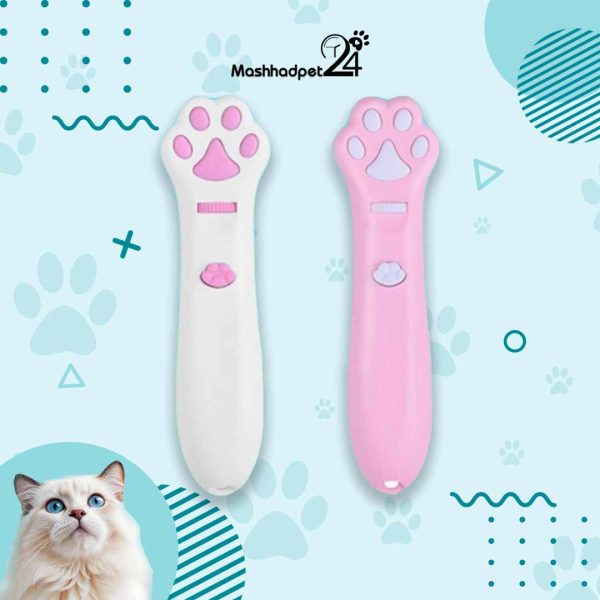 اسباب بازی لیزر و چراغ دار گربه طرح پنجه سگ و گربه – Laser cat and dog toy cat paw design