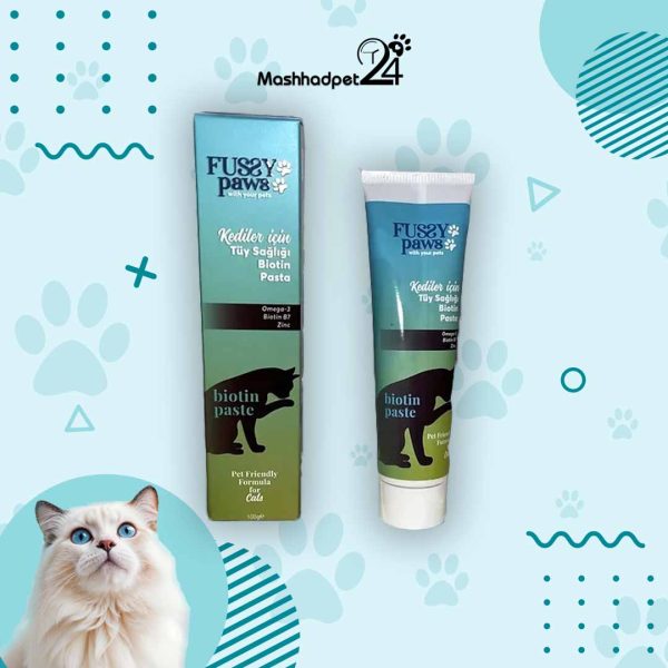 خمیر بیوتین پوست و مو گربه fussy paws