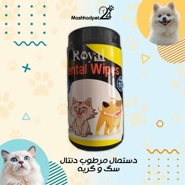 دستمال مرطوب پاک کننده مخصوص دندان سگ و گربه